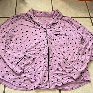 Victoria’s Secret long sleeve Purple Hearts pajama top